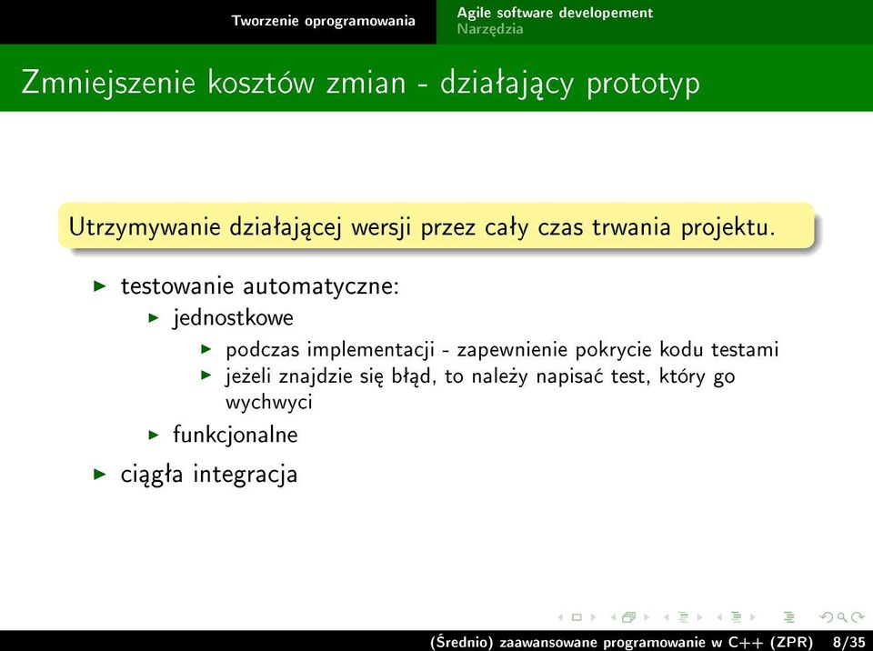 testowanie automatyczne: jednostkowe podczas implementacji - zapewnienie pokrycie kodu