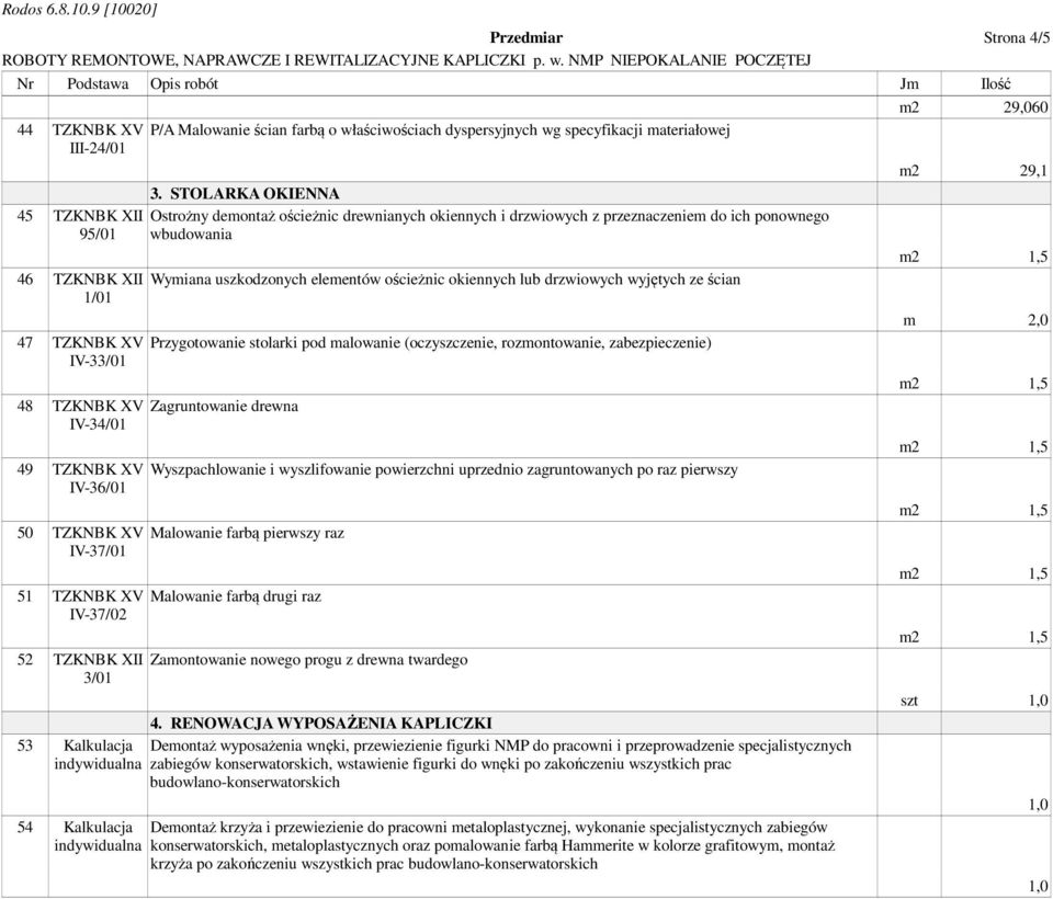 STOLARKA OKIENNA Ostrożny demontaż ościeżnic drewnianych okiennych i drzwiowych z przeznaczeniem do ich ponownego wbudowania Wymiana uszkodzonych elementów ościeżnic okiennych lub drzwiowych wyjętych