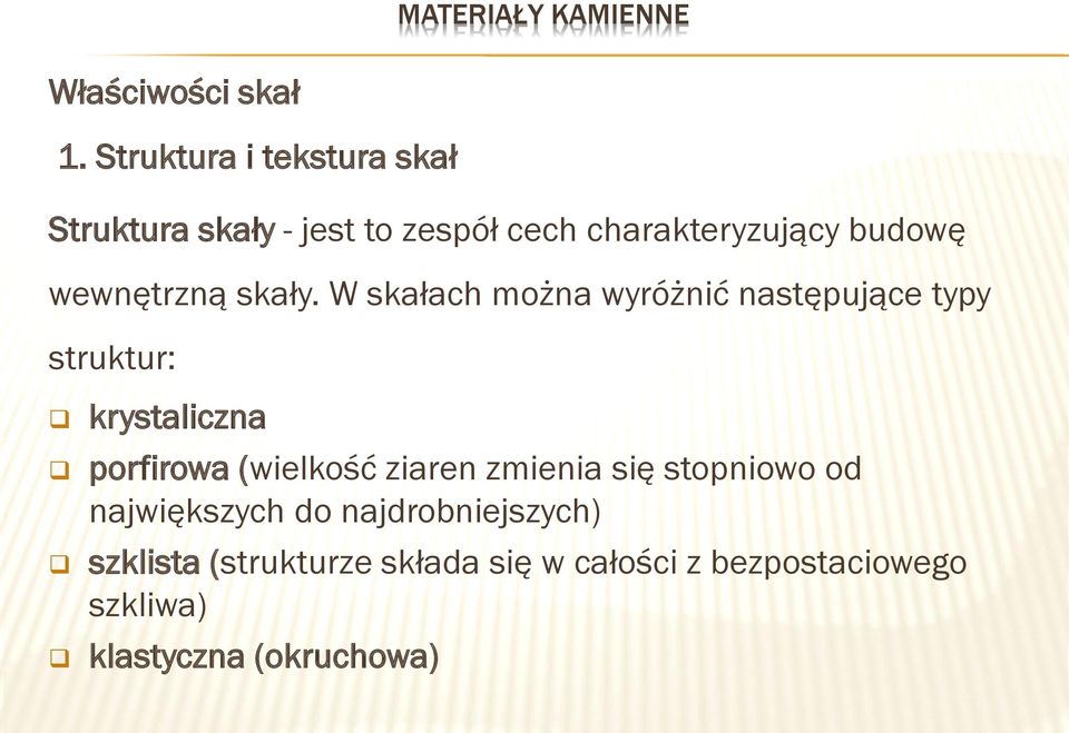 wewnętrzną skały.