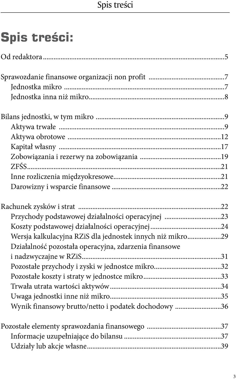 ..22 Przychody podstawowej działalności operacyjnej...23 Koszty podstawowej działalności operacyjnej...24 Wersja kalkulacyjna RZiS dla jednostek innych niż mikro.