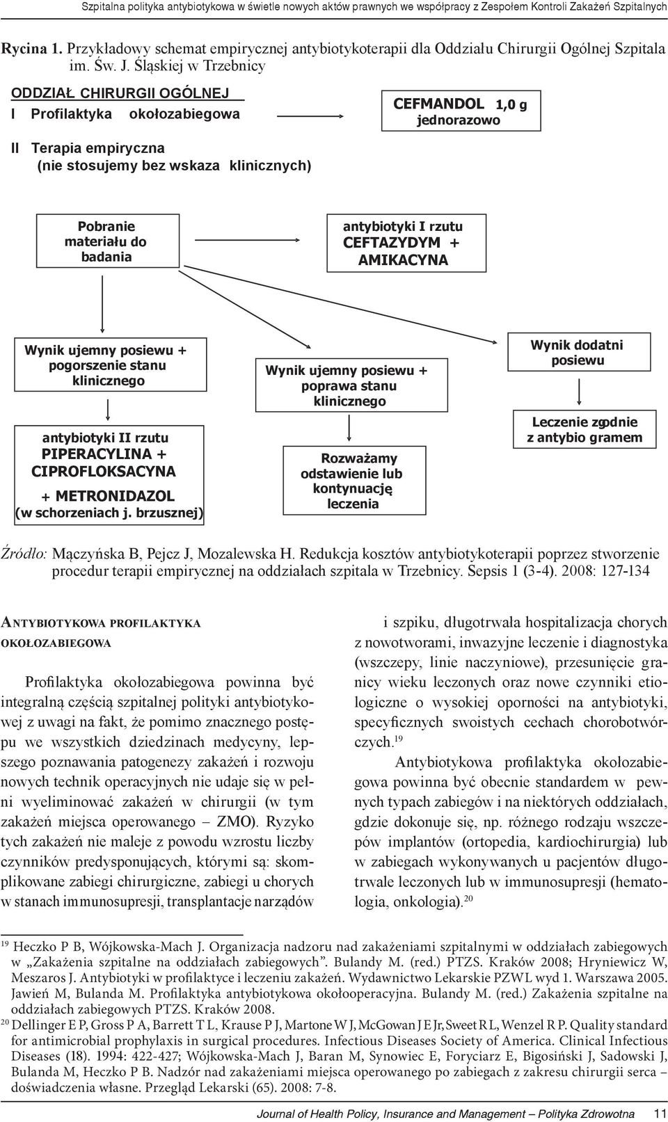 Śląskiej w Trzebnicy ODDZIAŁ CHIRURGII OGÓLNEJ I Profilaktyka okołozabiegowa CEFMANDOL 1,0 g jednorazowo II Terapia empiryczna (nie stosujemy bez wskaza klinicznych) Pobranie materiału do badania