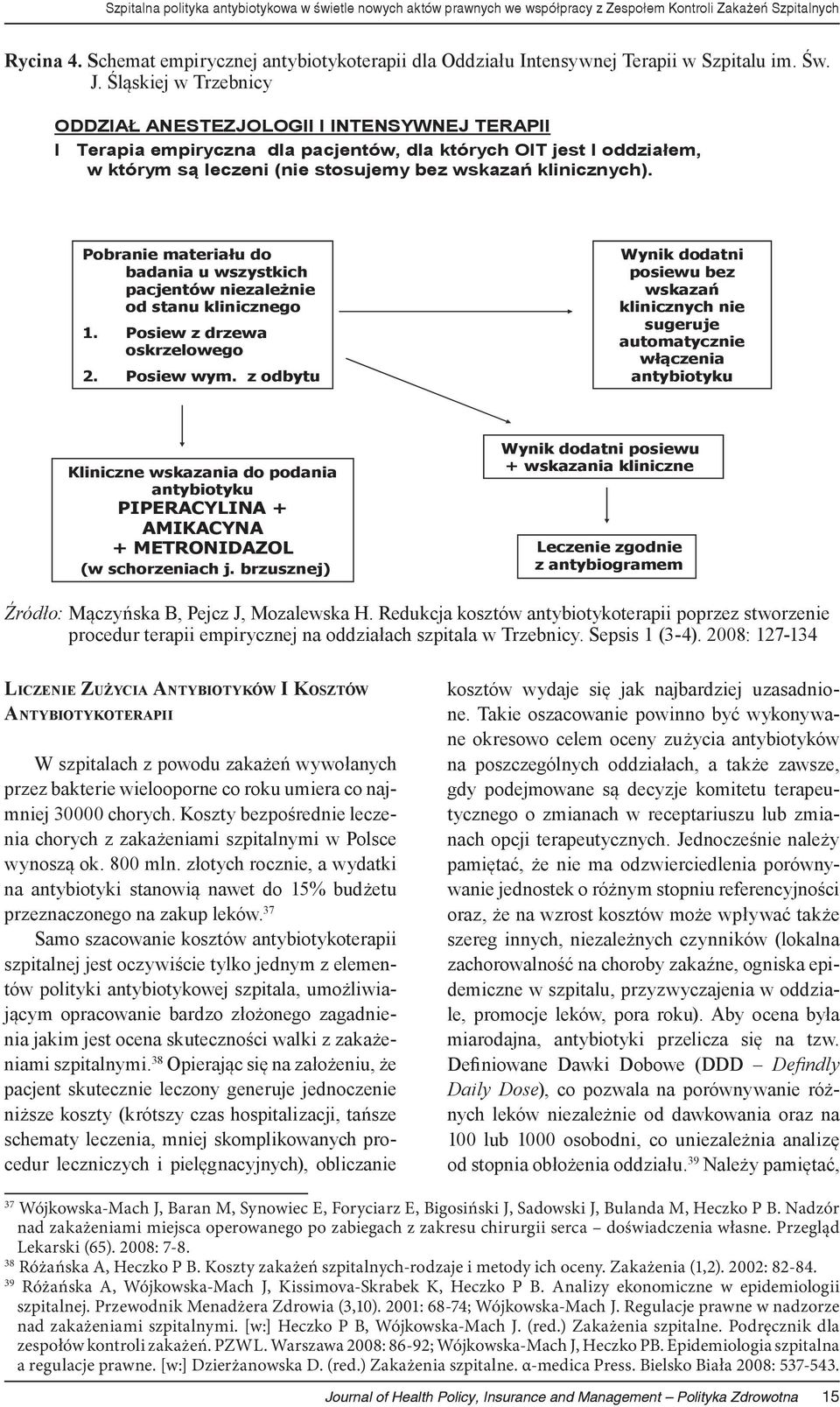 Śląskiej w Trzebnicy ODDZIAŁ ANESTEZJOLOGII I INTENSYWNEJ TERAPII I Terapia empiryczna dla pacjentów, dla których OIT jest I oddziałem, w którym są leczeni (nie stosujemy bez wskazań klinicznych).