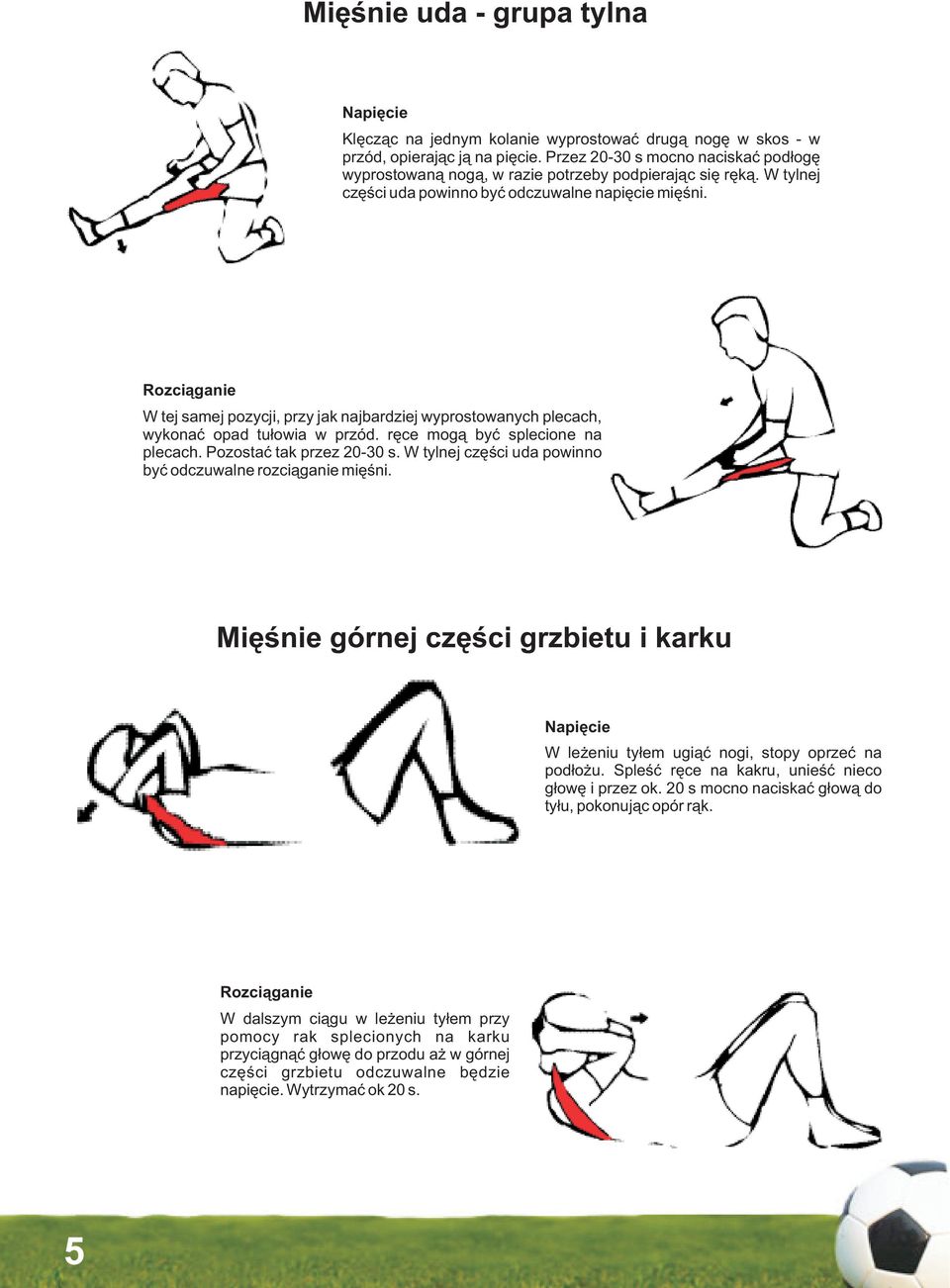 W tej samej pozycji, przy jak najbardziej wyprostowanych plecach, wykonaæ opad tu³owia w przód. rêce mog¹ byæ splecione na plecach. Pozostaæ tak przez 20-30 s.