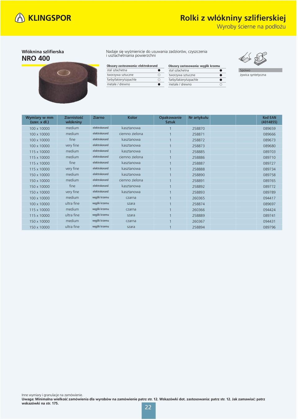 1 258873 089680 115 x 10000 medium kasztanowa 1 258885 089703 115 x 10000 medium ciemno zielona 1 258886 089710 115 x 10000 fine kasztanowa 1 258887 089727 115 x 10000 very fine kasztanowa 1 258888