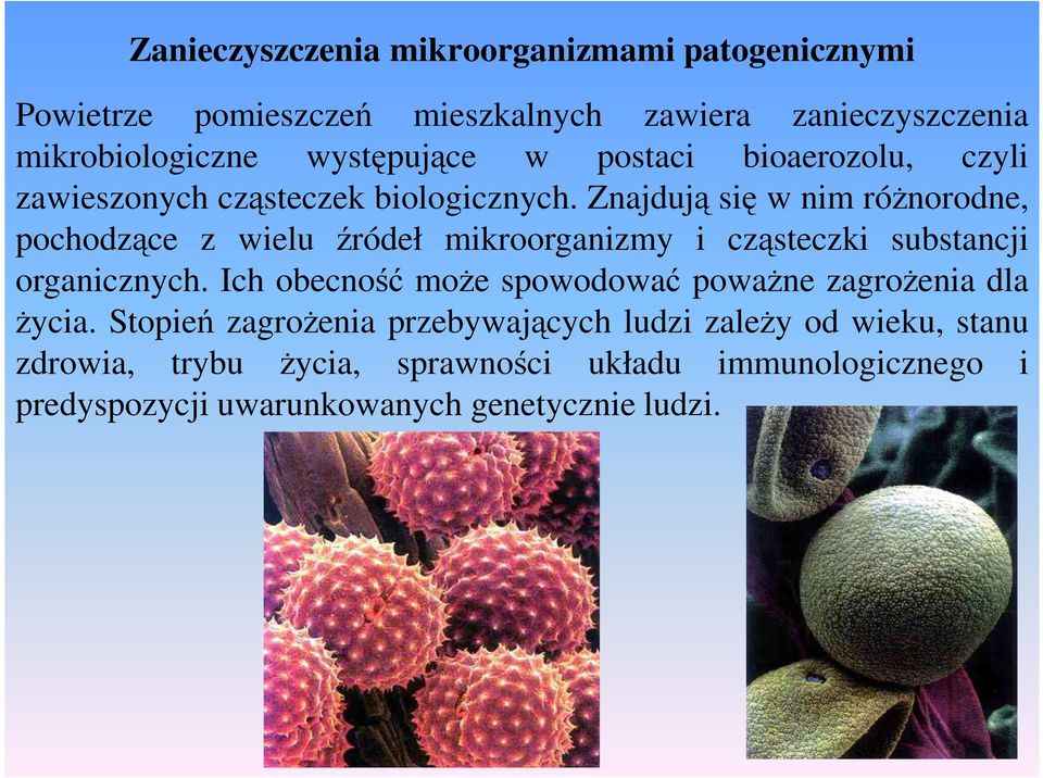 Znajdują się w nim róŝnorodne, pochodzące z wielu źródeł mikroorganizmy i cząsteczki substancji organicznych.