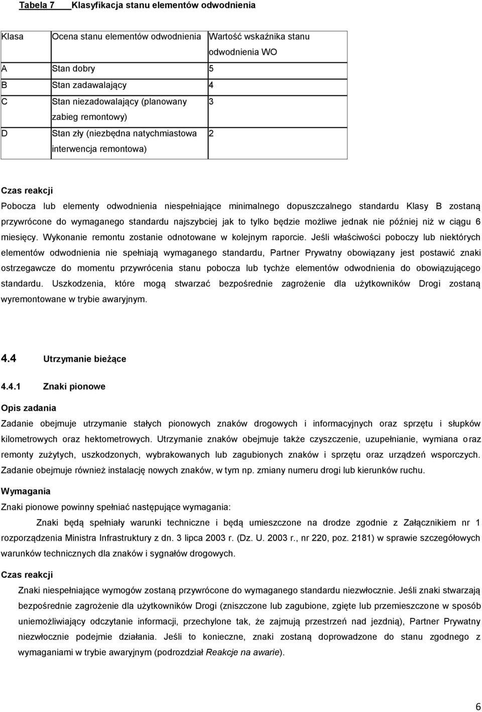 wymaganego standardu najszybciej jak to tylko będzie możliwe jednak nie później niż w ciągu 6 miesięcy. Wykonanie remontu zostanie odnotowane w kolejnym raporcie.