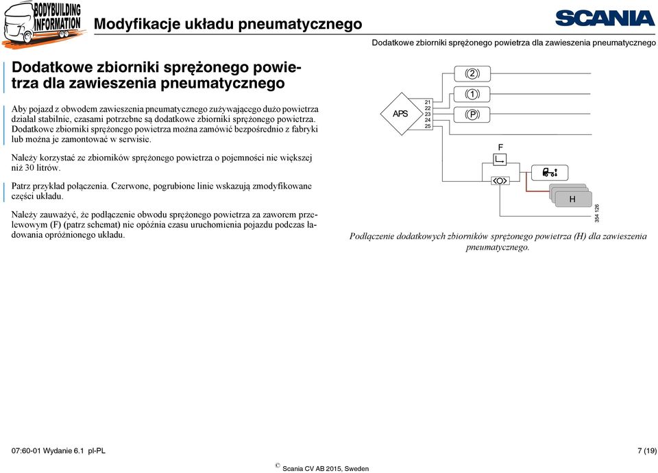 Dodatkowe zbiorniki sprężonego powietrza można zamówić bezpośrednio z fabryki lub można je zamontować w serwisie.