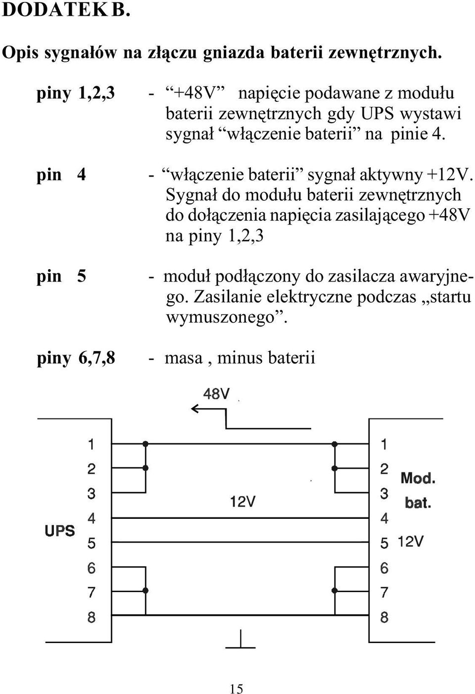 w³¹czenie baterii na pinie 4. - w³¹czenie baterii sygna³ aktywny +12V.