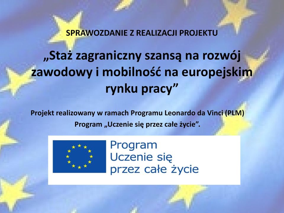 rynku pracy Projekt realizowany w ramach Programu