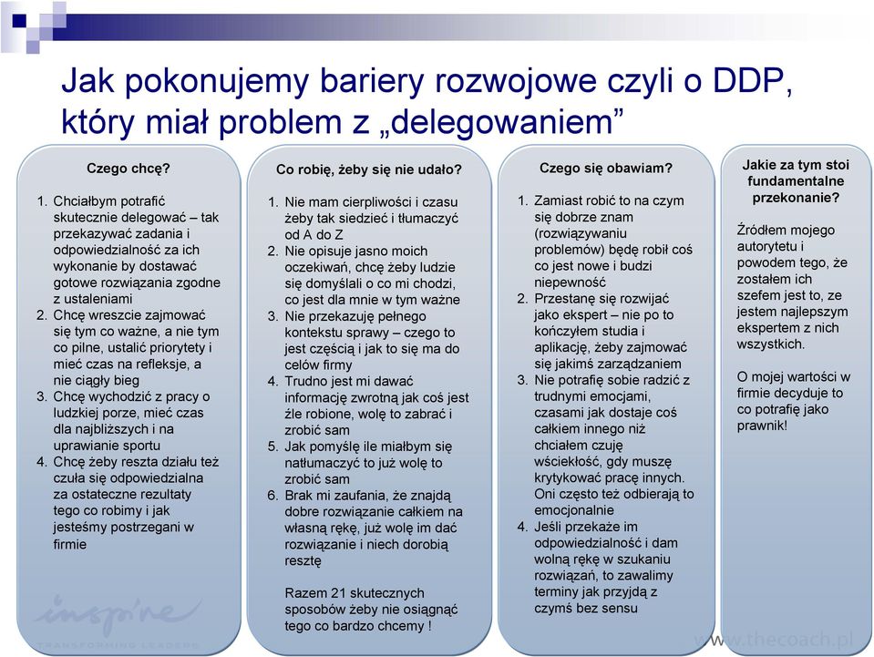 Chc wreszcie zajmowa si tym co wa ne, a nie tym co pilne, ustali priorytety i mie czas na refleksje, a nie ci g y bieg 3.