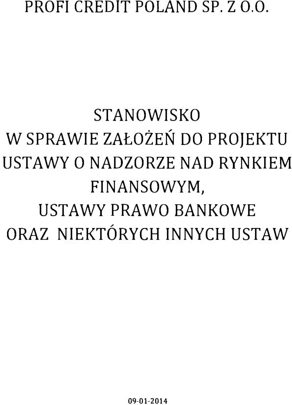 NADZORZE NAD RYNKIEM FINANSOWYM, USTAWY