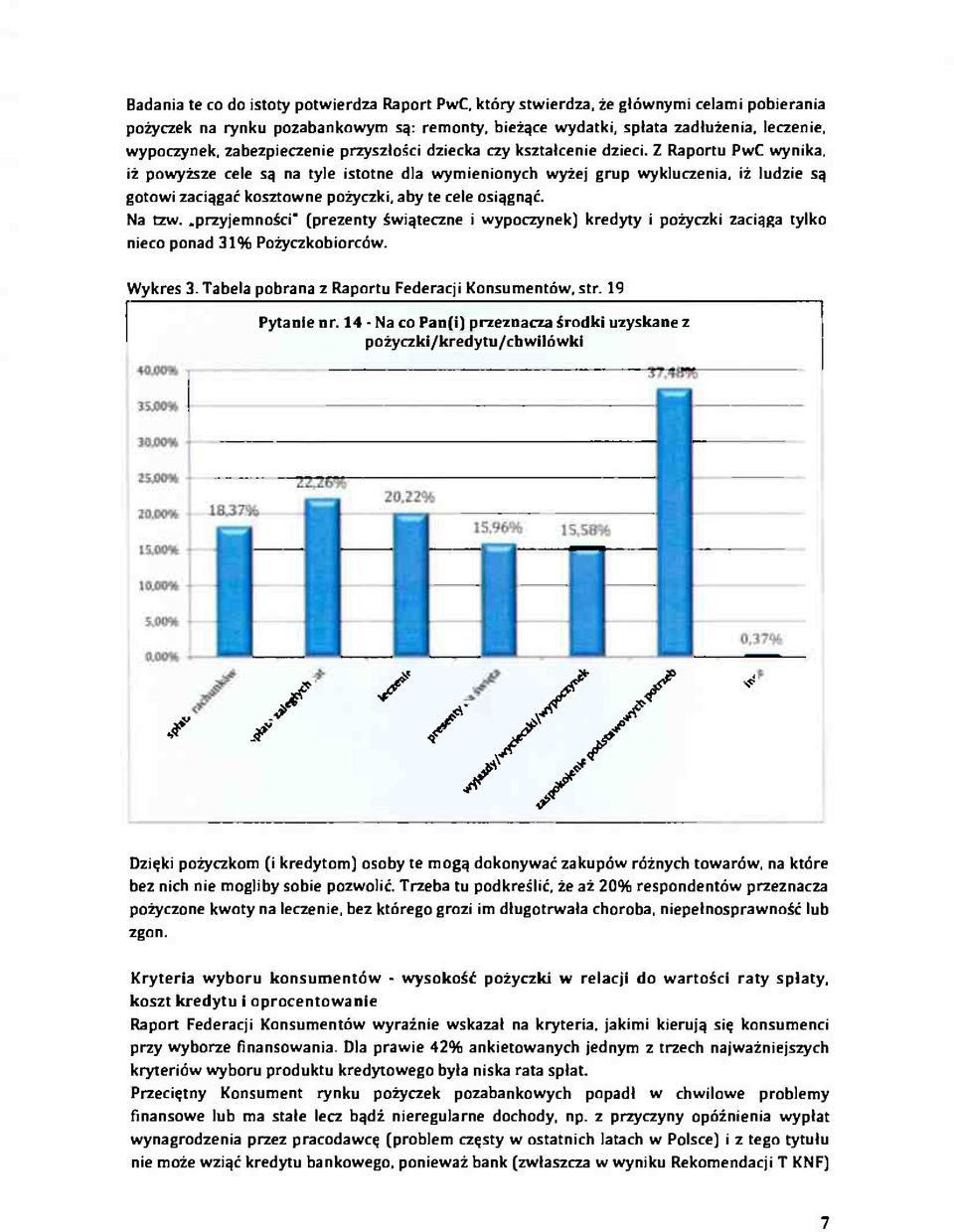 Z Raportu PwC wynika, iż powyższe cele są na tyle istotne dla wymienionych wyżej grup wykluczenia, iż ludzie są gotowi zaciągać kosztowne pożyczki, aby te cele osiągnąć. Na tzw.