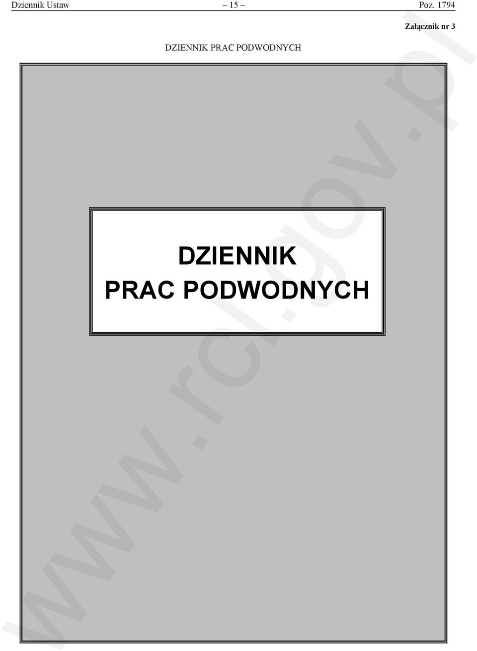 PODWODNYCH Załącznik nr