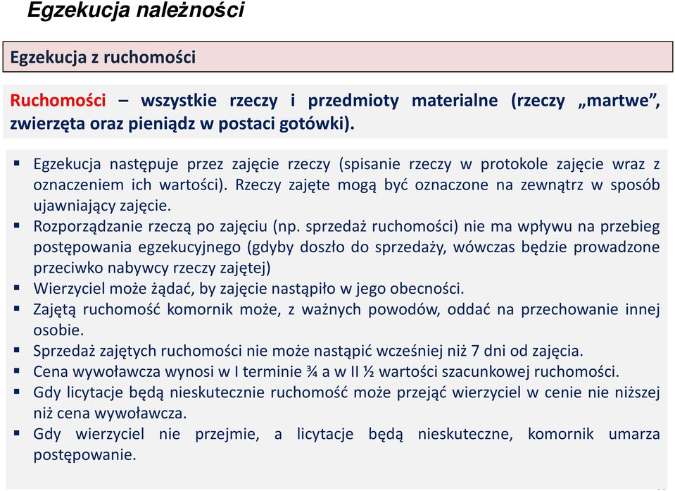 Rozporządzanie rzeczą po zajęciu (np.