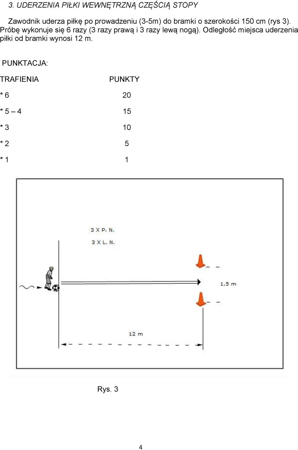 Próbę wykonuje się 6 razy (3 razy prawą i 3 razy lewą nogą).