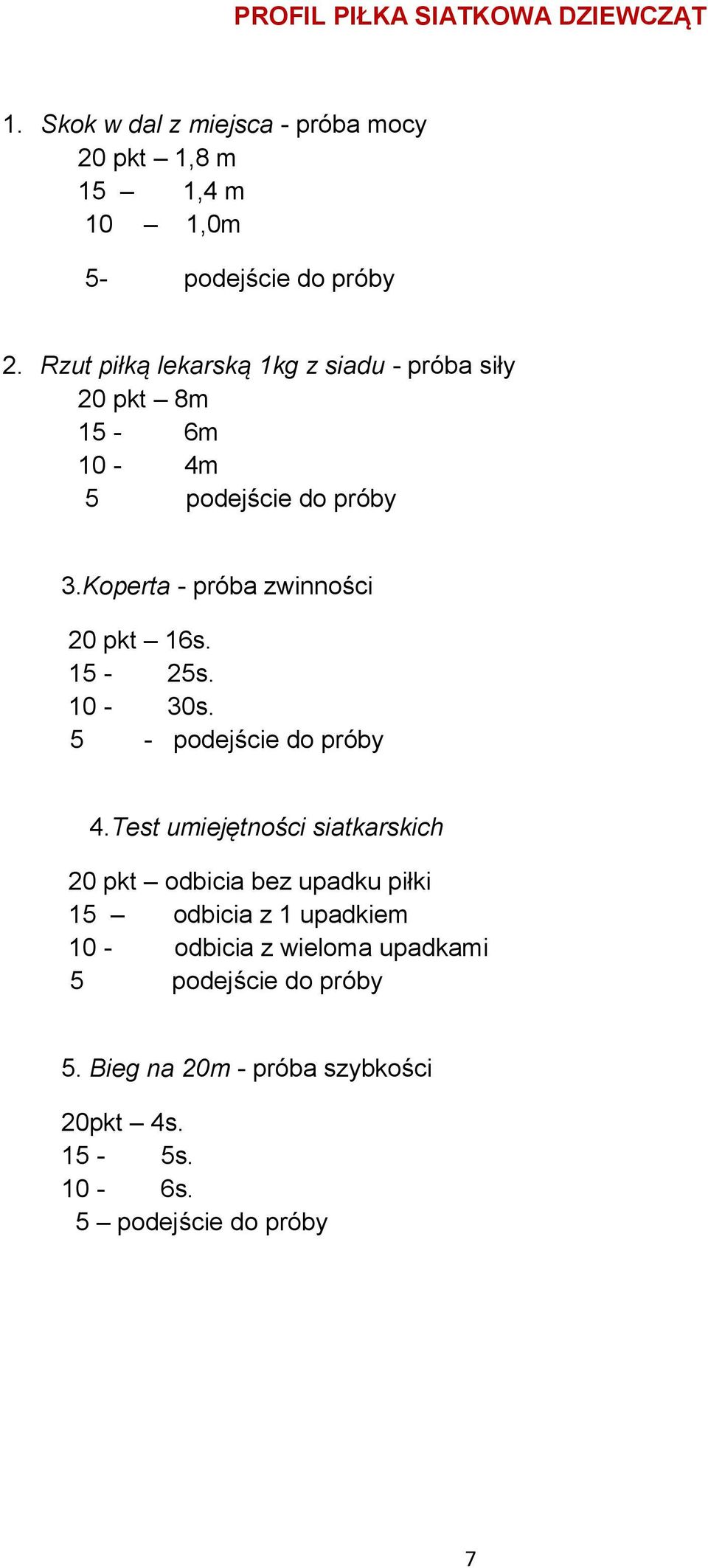 15-25s. 10-30s. 5 - podejście do próby 4.