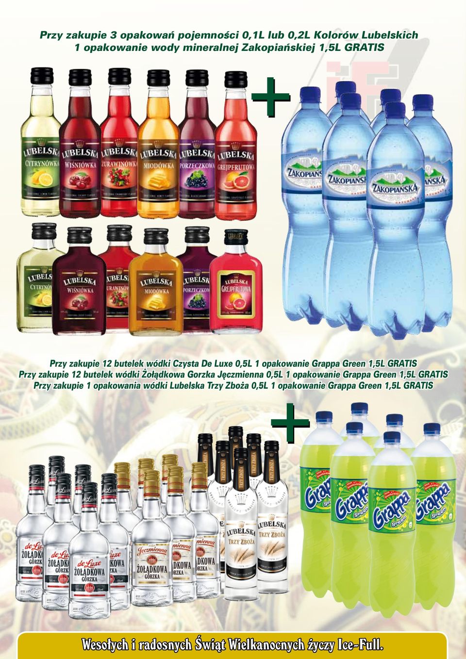 1,5L GRATIS Przy zakupie 12 butelek wódki Żołądkowa Gorzka Jęczmienna 0,5L 1 opakowanie Grappa Green