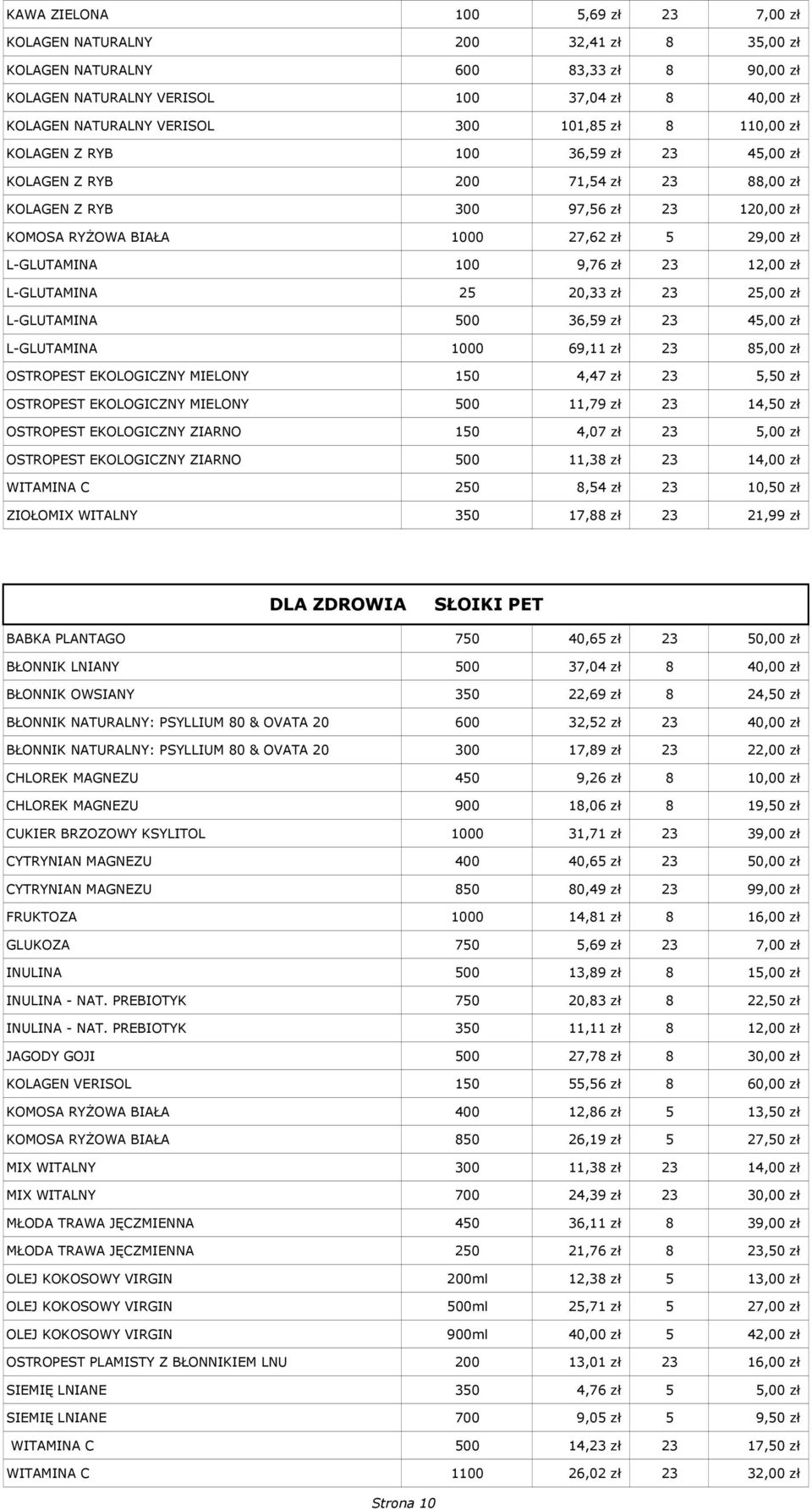 100 9,76 zł 23 12,00 zł L-GLUTAMINA 25 20,33 zł 23 25,00 zł L-GLUTAMINA 500 36,59 zł 23 45,00 zł L-GLUTAMINA 1000 69,11 zł 23 85,00 zł OSTROPEST EKOLOGICZNY MIELONY 150 4,47 zł 23 5,50 zł OSTROPEST