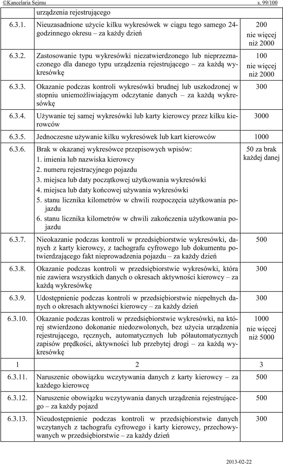 numeru rejestracyjnego pojazdu 3. ówki 4. ówki 5. stanu licznika kilometrów w chwili rozp ojazdu 6. stanu licznika kilometró ojazdu 50 za brak 6.3.7.