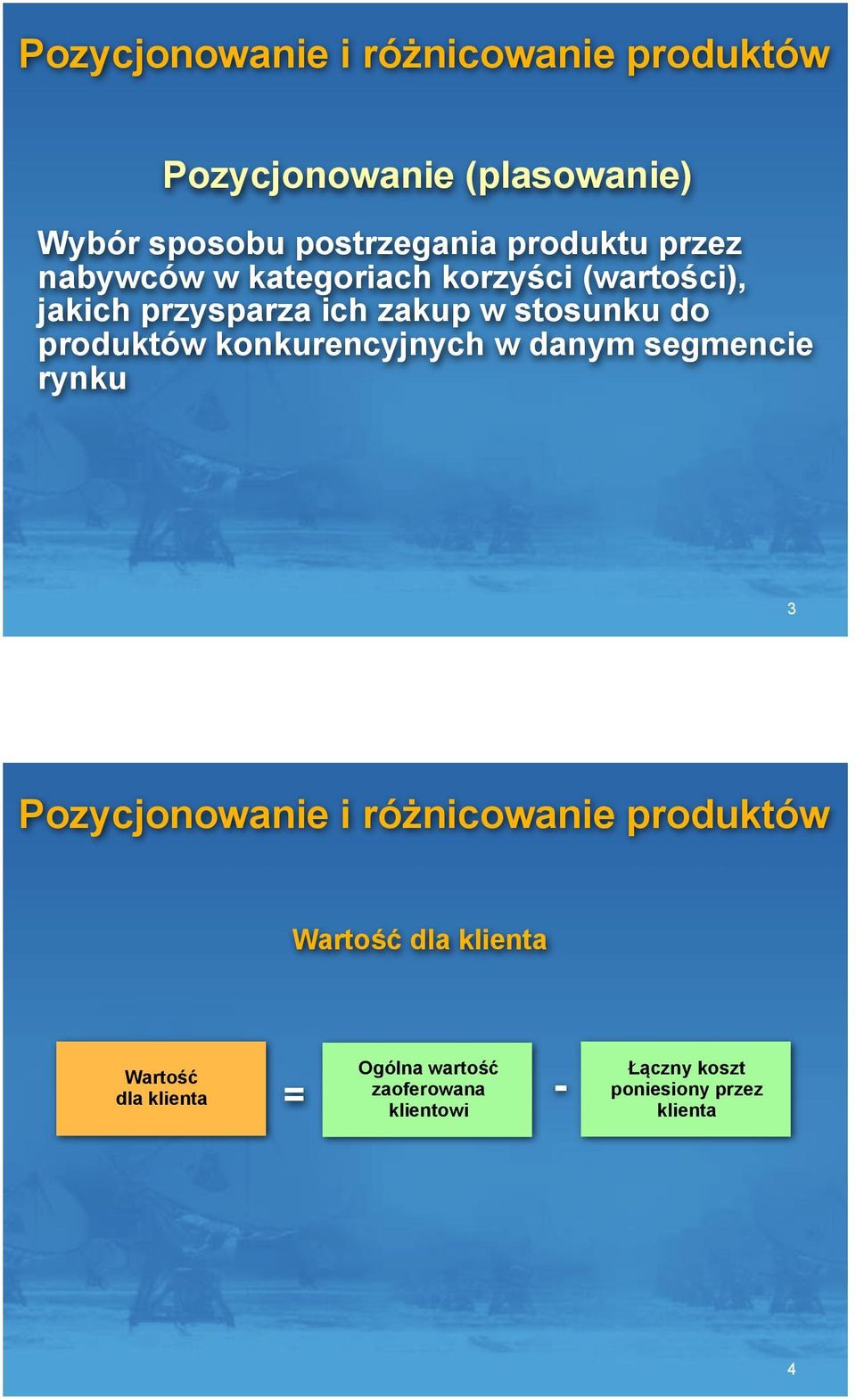 ci), jakich przysparza ich zakup w stosunku do produktów konkurencyjnych w danym segmencie rynku 3