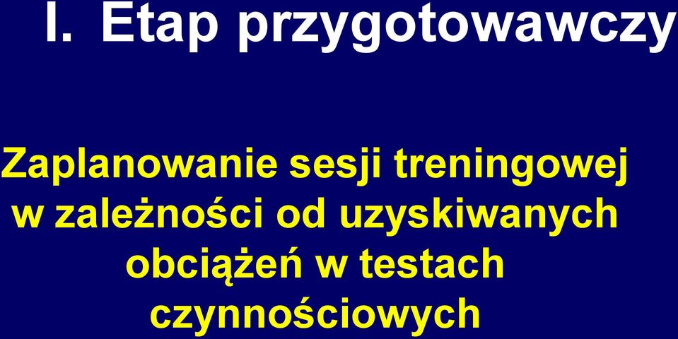 treningowej w zależności od