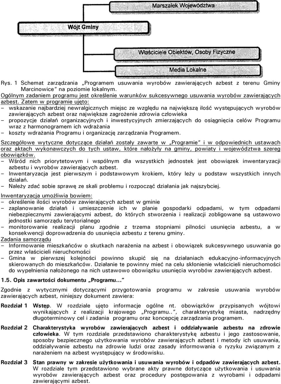 Zatem w programie ujęto: wskazanie najbardziej newralgicznych miejsc ze względu na największą ilość występujących wyrobów zawierających azbest oraz największe zagrożenie zdrowia człowieka propozycje