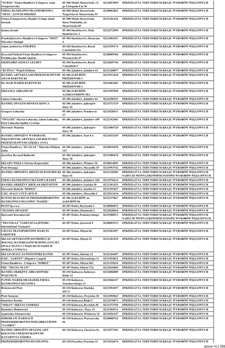 GRZEGORZ LEJMAN LEJ-BET 05-300 Mińsk Mazowiecki, 11- go Listopada 4 m 36 05-300 Mińsk Mazowiecki, Targówka ul. Mazowiecka 55 05-300 Mińsk Mazowiecki, Stara Niedziałka, ul.