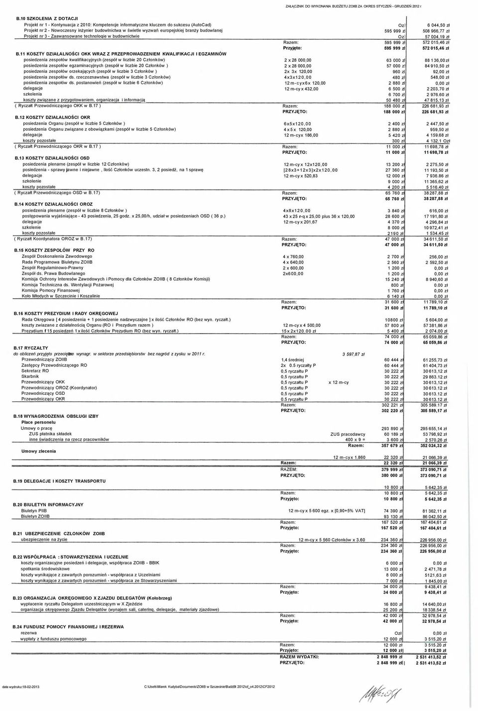 europejskiej branży budowlanej 595 999 z 508 966,77 zł Projekt nr 3 - Zaawansowane technoloqie w budownictwie Oz 57 004,19 zł 595 999 z 572 015,46 zł 595 999 z 572 015,46 zł B.