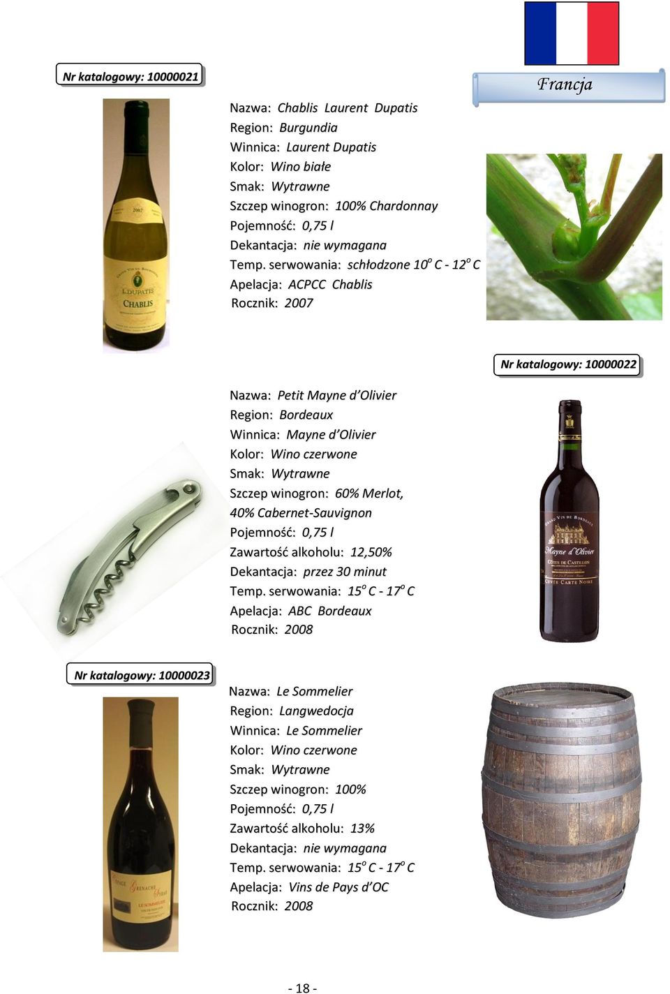 Szczep winogron: 60% Merlot, 40% Cabernet-Sauvignon Temp.