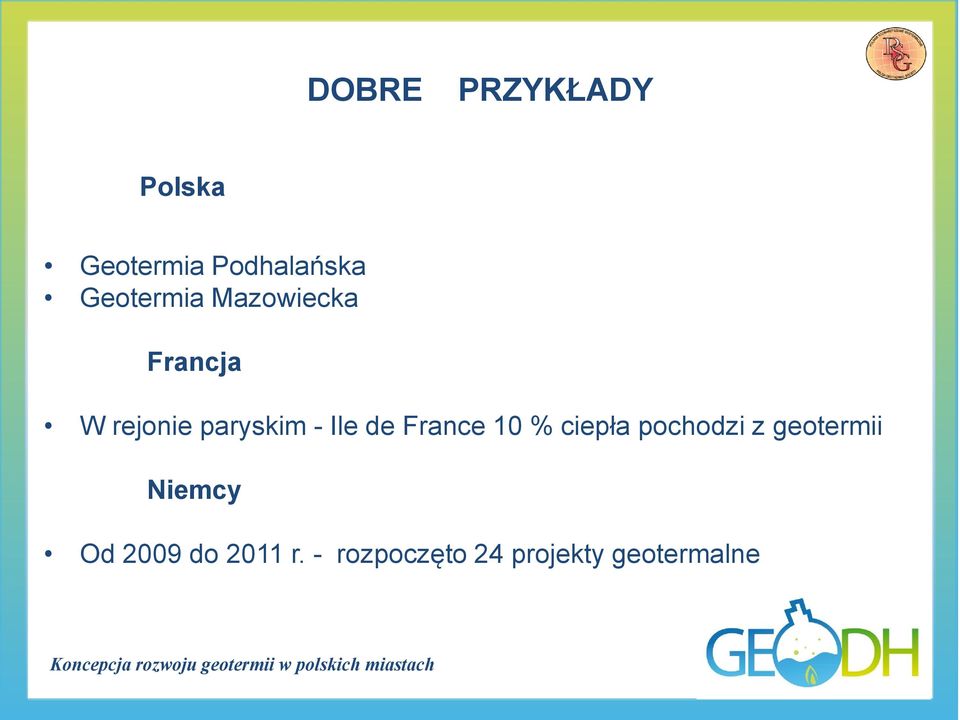 Ile de France 10 % ciepła pochodzi z geotermii