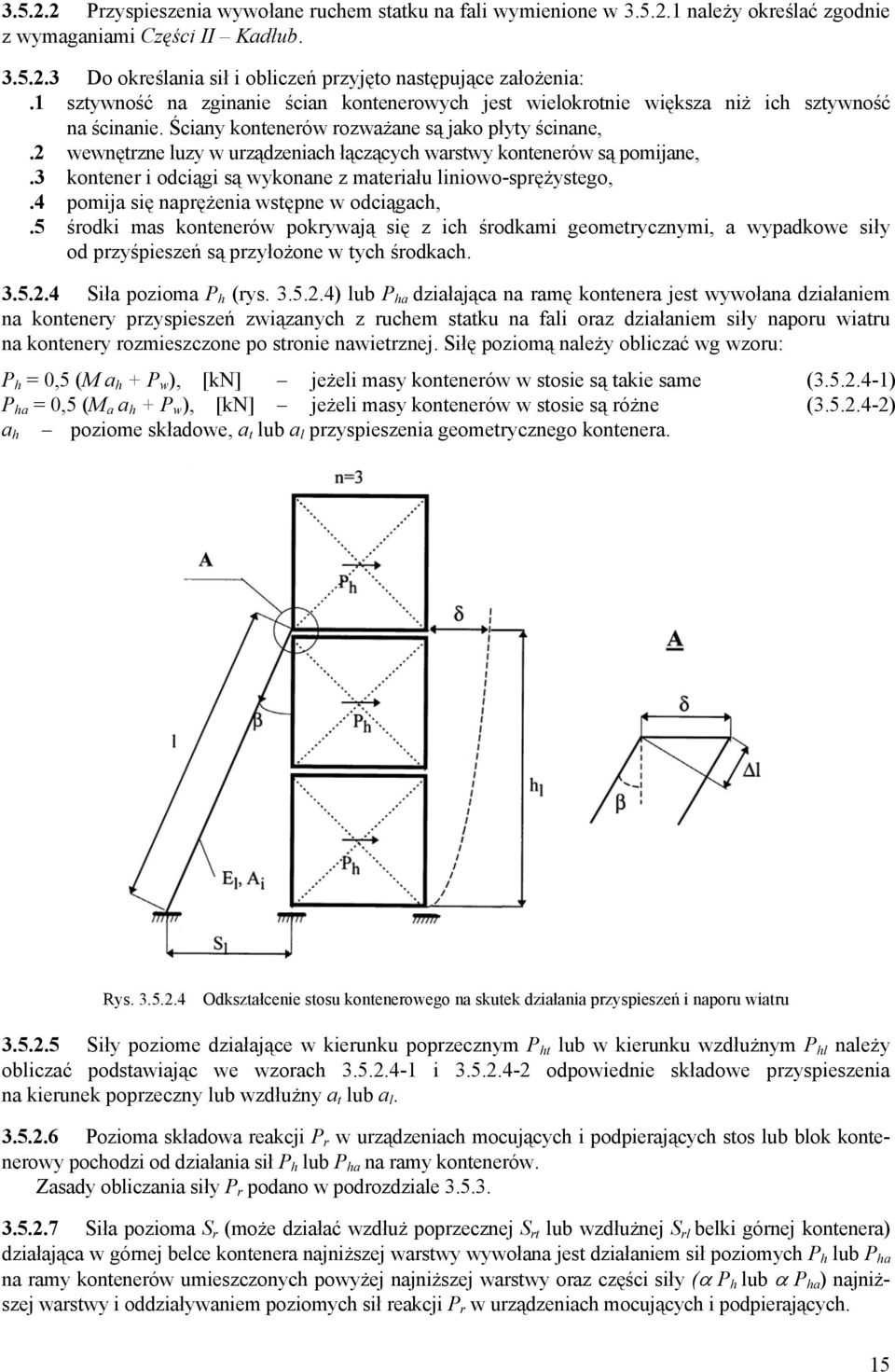 2 wewnętrzne luzy w urządzeniah łąząyh warstwy kontenerów są pomijane,.3 kontener i odiągi są wykonane z materiału liniowo-sprężystego,.4 pomija się naprężenia wstępne w odiągah,.