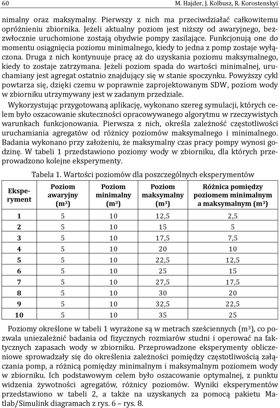 Funkcjonują one do momentu osiągnięcia poziomu minimalnego, kiedy to jedna z pomp zostaje wyłączona. Druga z nich kontynuuje pracę az do uzyskania poziomu maksymalnego, kiedy to zostaje zatrzymana.