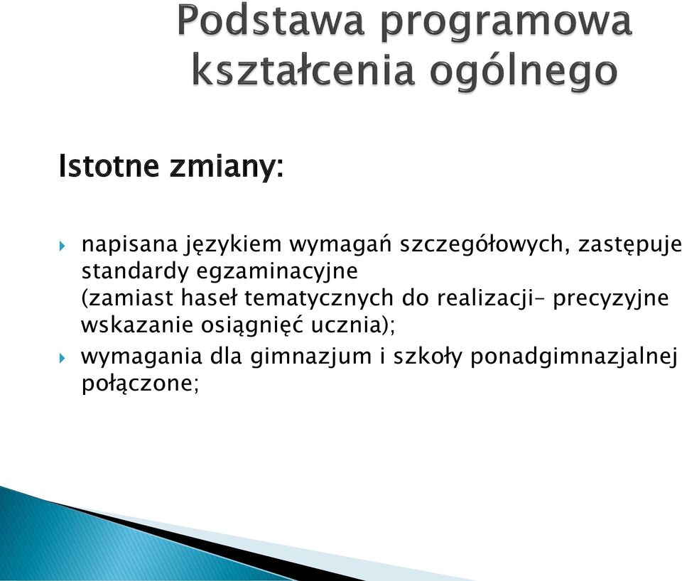 tematycznych do realizacji precyzyjne wskazanie osiągnięć