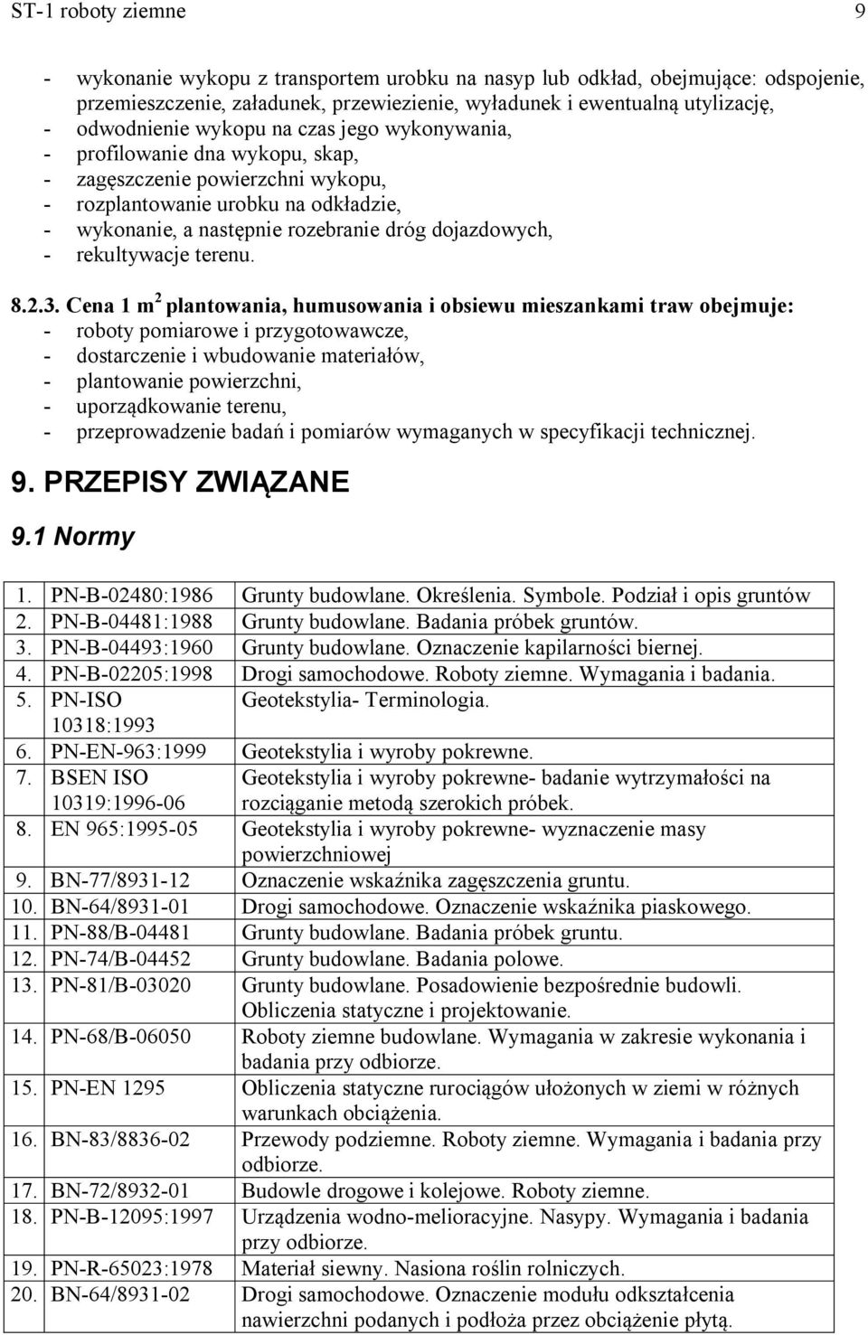 rekultywacje terenu. 8.2.3.