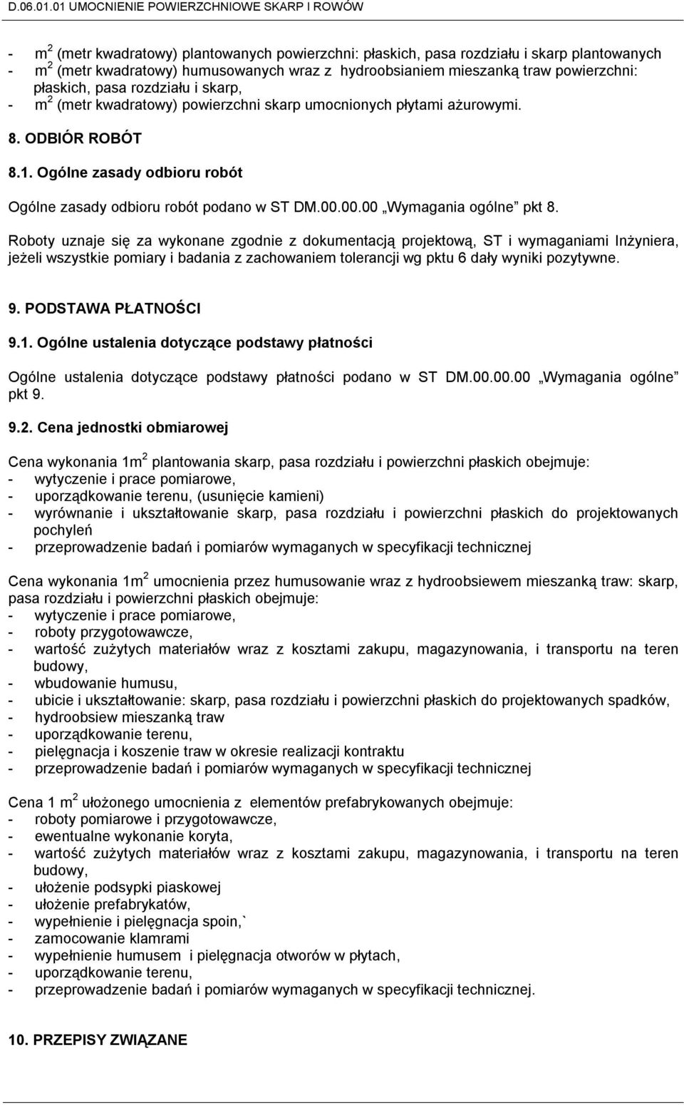 00.00 Wymagania ogólne pkt 8.