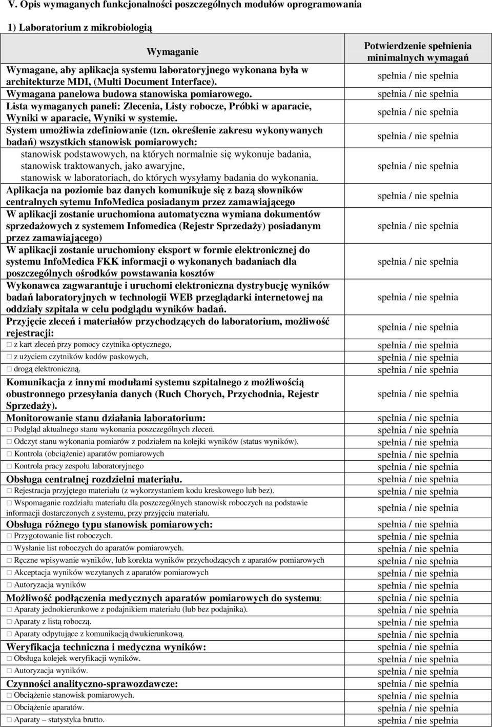 System umoŝliwia zdefiniowanie (tzn.