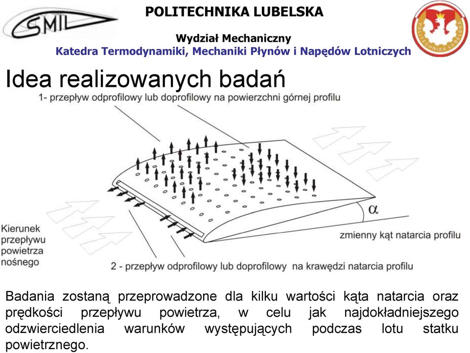 przepływu powietrza, w celu jak najdokładniejszego