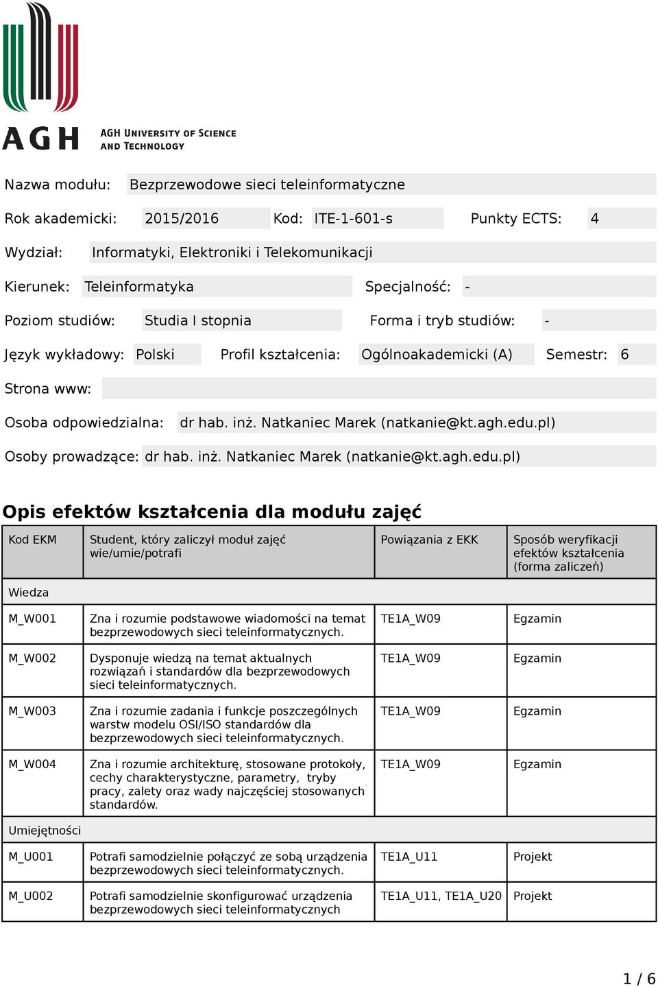 Natkaniec Marek (natkanie@kt.agh.edu.