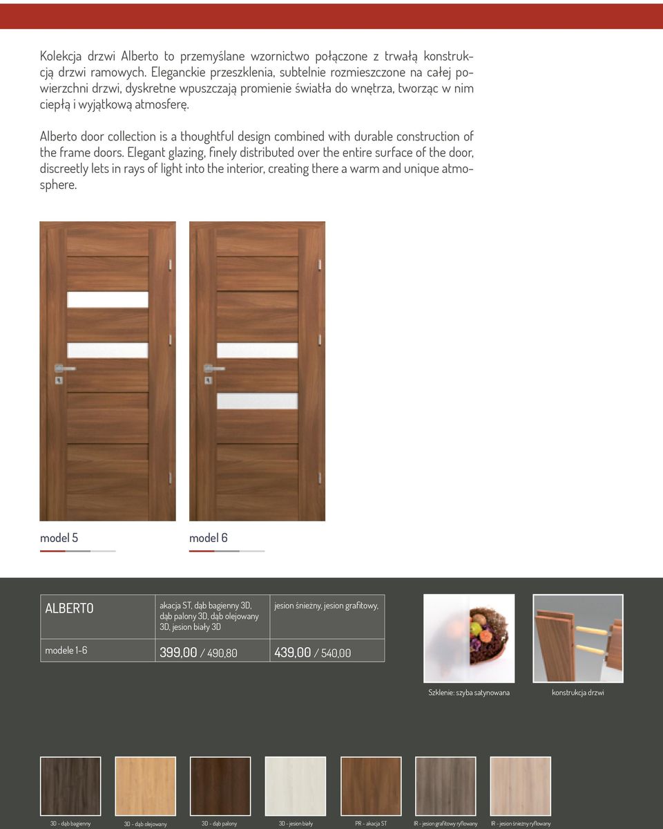 Alberto door collection is a thoughtful design combined with durable construction of the frame doors.