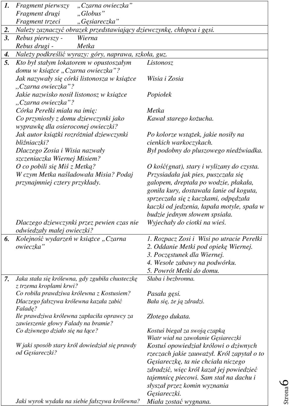 Jak nazywały się córki listonosza w książce Wisia i Zosia,,Czarna owieczka? Jakie nazwisko nosił listonosz w książce Popiołek,,Czarna owieczka?