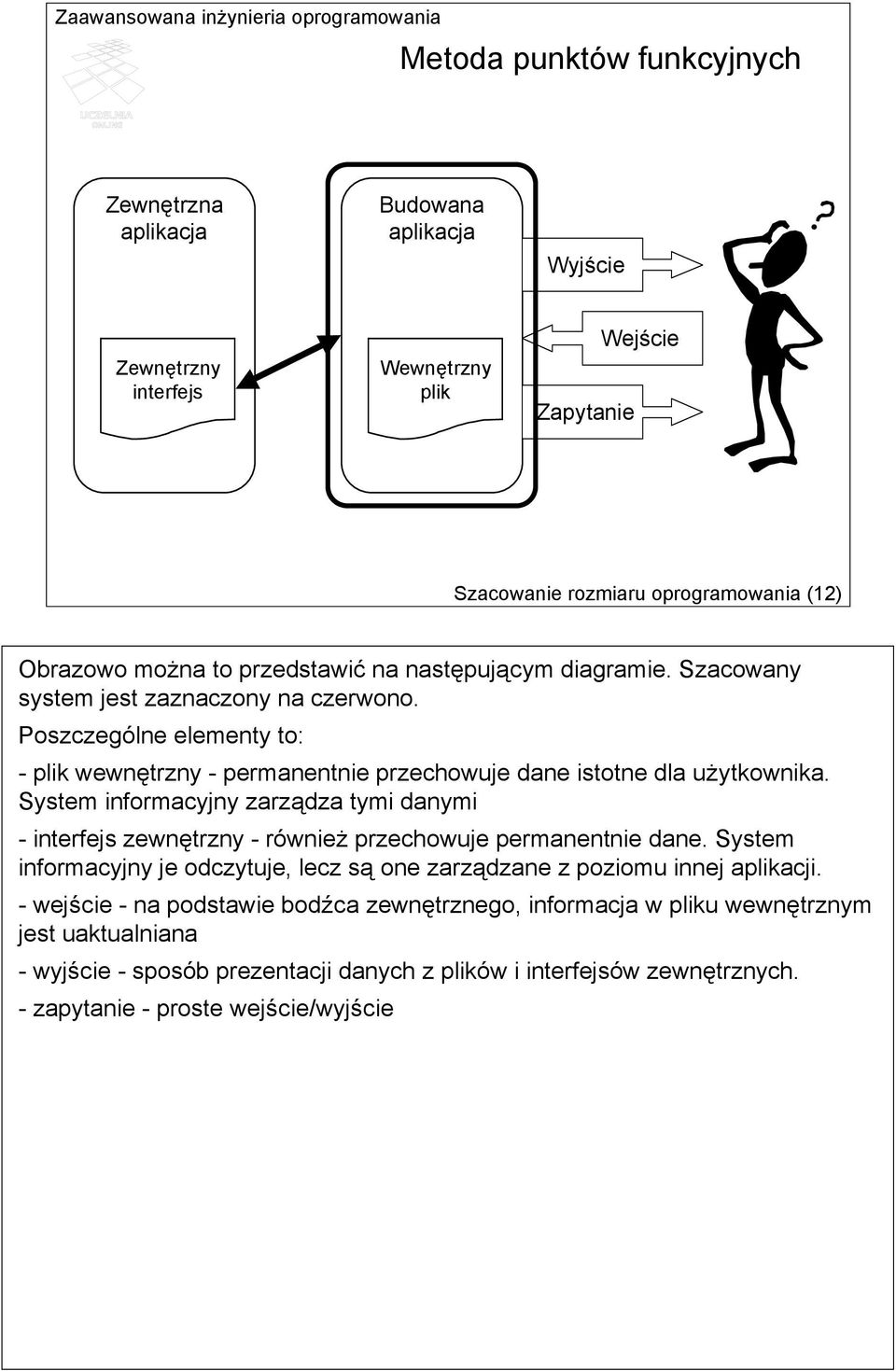 System informacyjny zarządza tymi danymi - interfejs zewnętrzny - również przechowuje permanentnie dane. System informacyjny je odczytuje, lecz są one zarządzane z poziomu innej aplikacji.