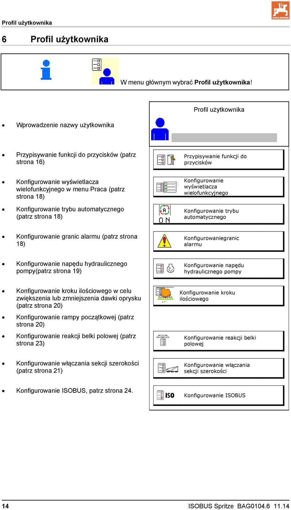 (patrz strona 18) Konfigurowanie trybu automatycznego (patrz strona 18) Konfigurowanie wyświetlacza wielofunkcyjnego Konfigurowanie trybu automatycznego Konfigurowanie granic alarmu (patrz strona 18)