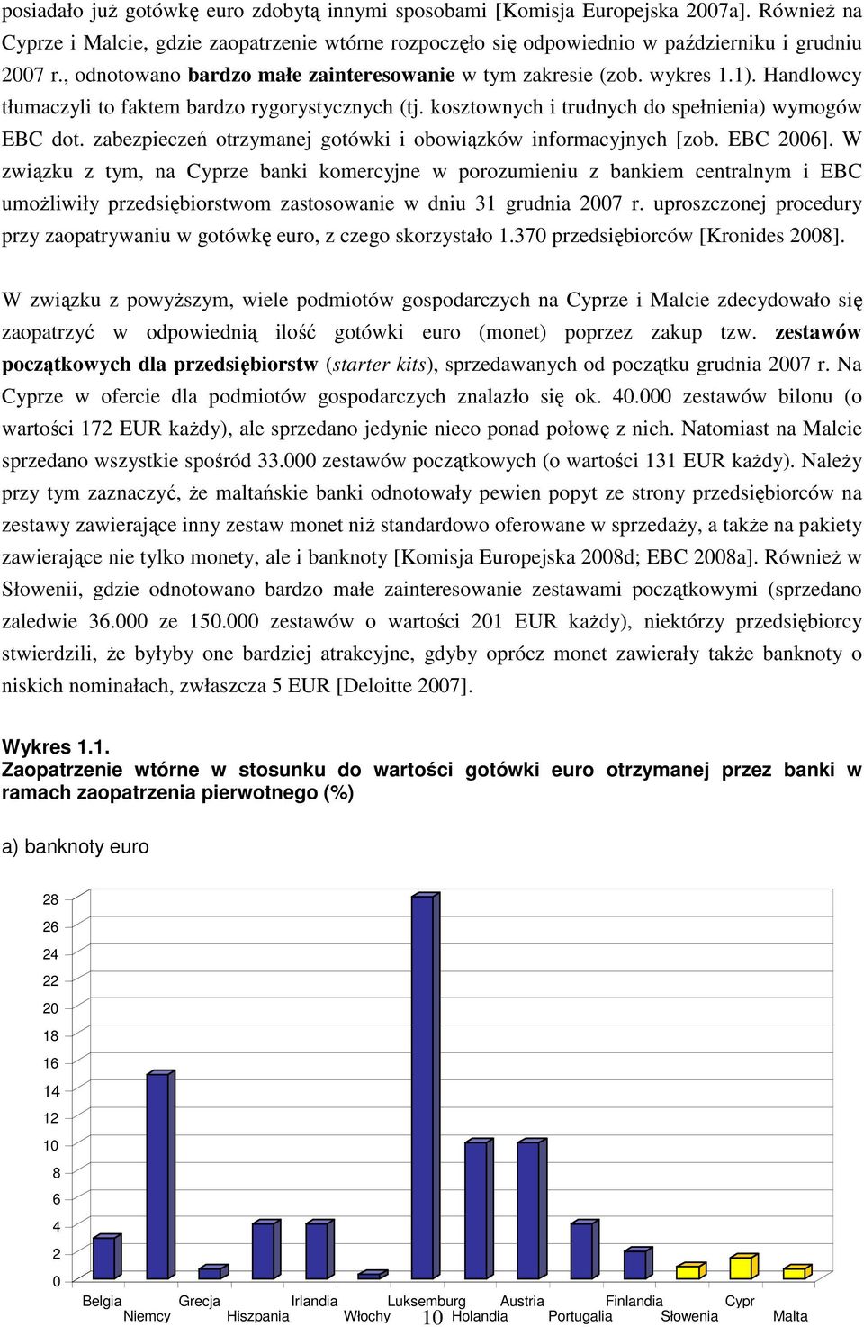 zabezpieczeń otrzymanej gotówki i obowiązków informacyjnych [zob. EBC 2006].