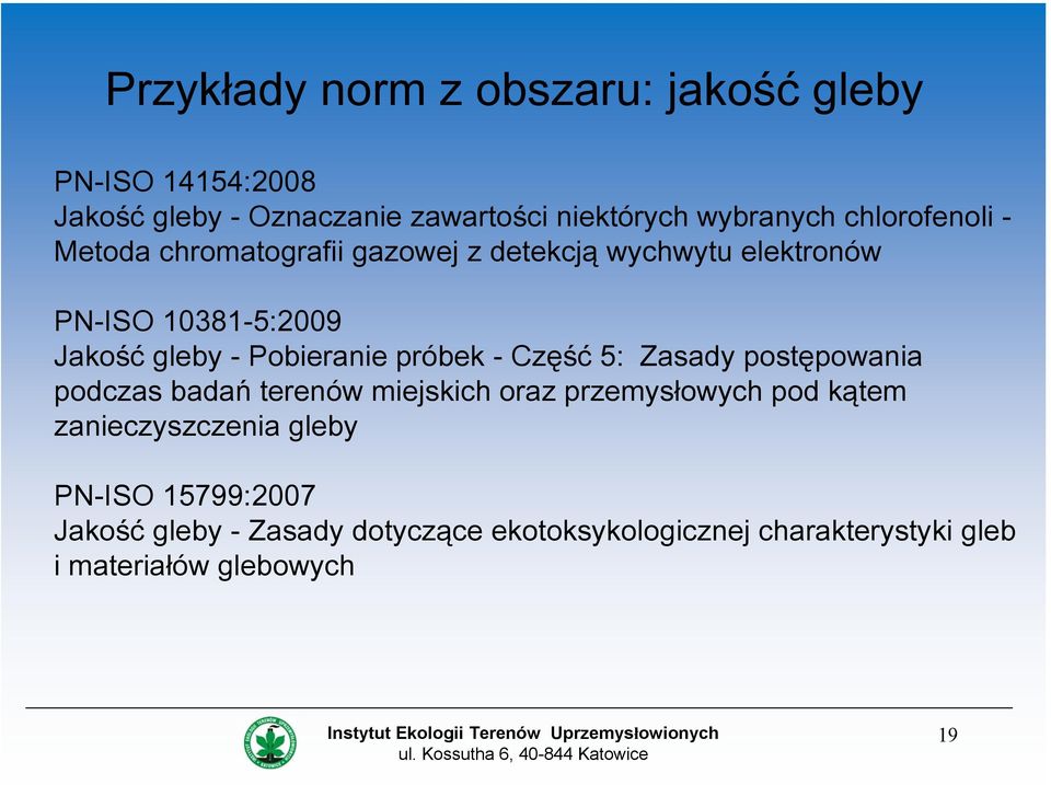 Pobieranie próbek - Część 5: Zasady postępowania podczas badań terenów miejskich oraz przemysłowych pod kątem