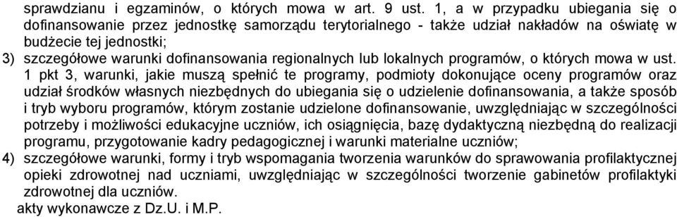 regionalnych lub lokalnych programów, o których mowa w ust.