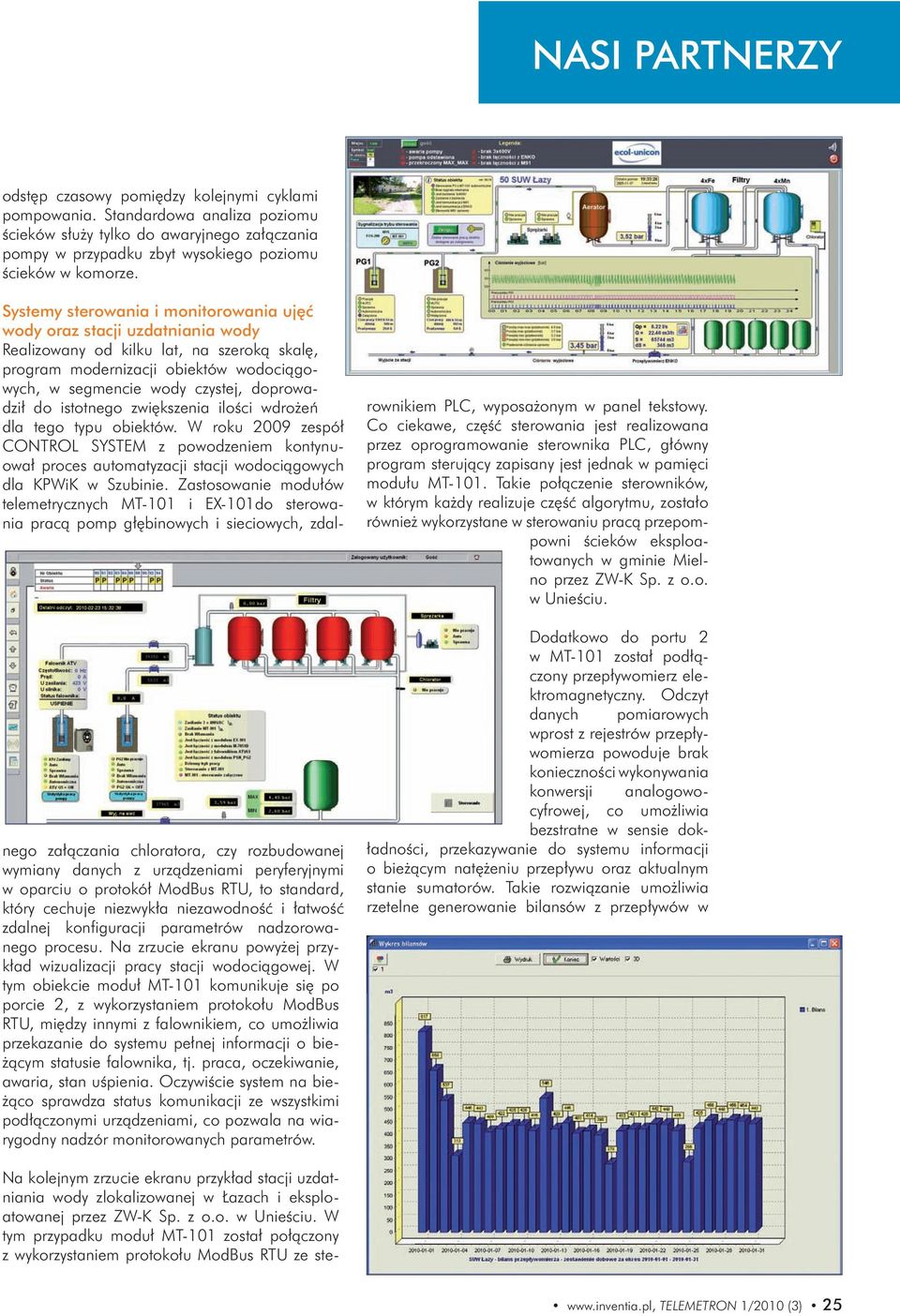 doprowadził do istotnego zwiększenia ilości wdrożeń dla tego typu obiektów. W roku 2009 zespół CONTROL SYSTEM z powodzeniem kontynuował proces automatyzacji stacji wodociągowych dla KPWiK w Szubinie.