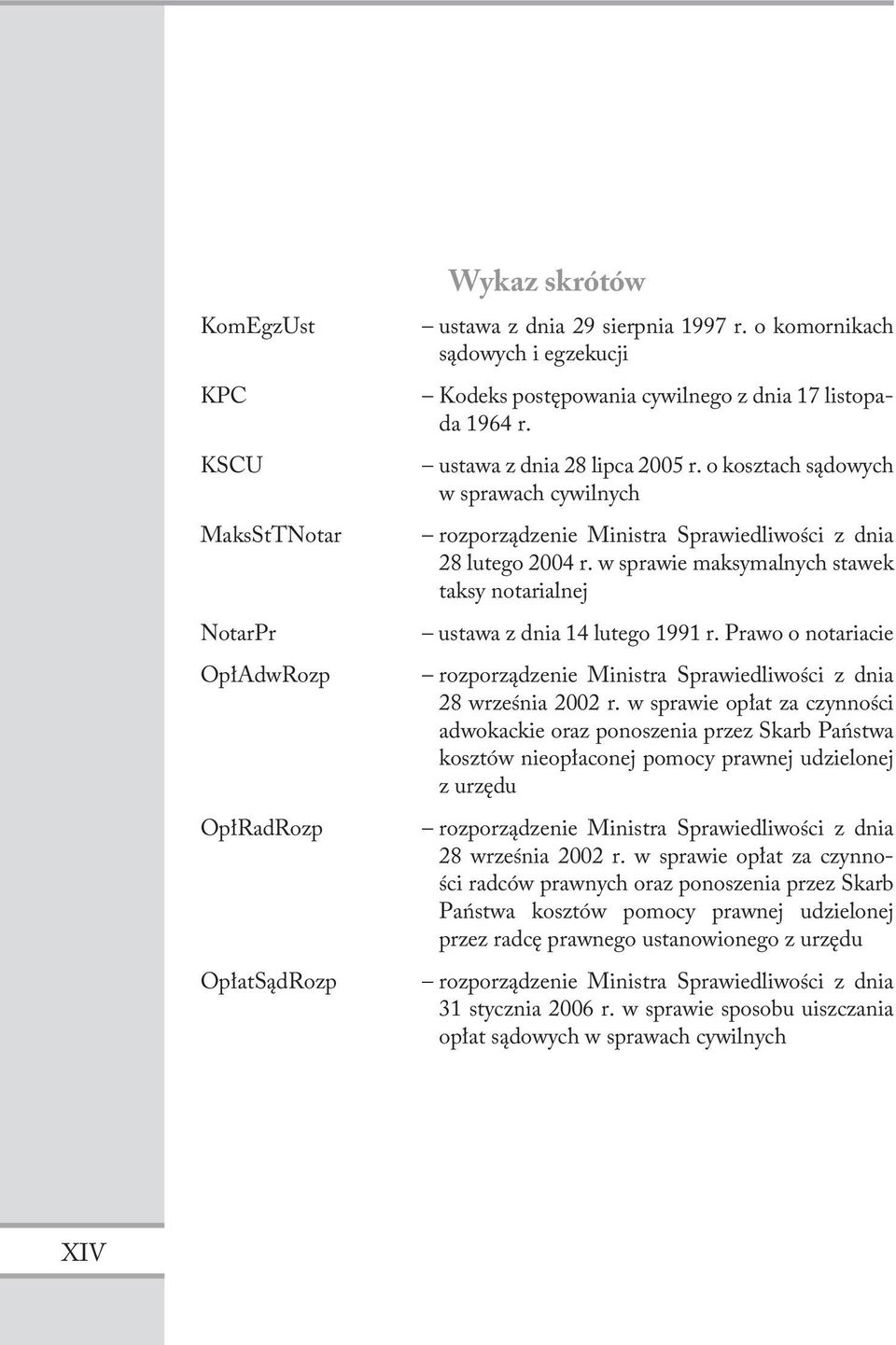 o kosztach sądowych w sprawach cywilnych rozporządzenie Ministra Sprawiedliwości z dnia 28 lutego 2004 r. w sprawie maksymalnych stawek taksy notarialnej ustawa z dnia 14 lutego 1991 r.