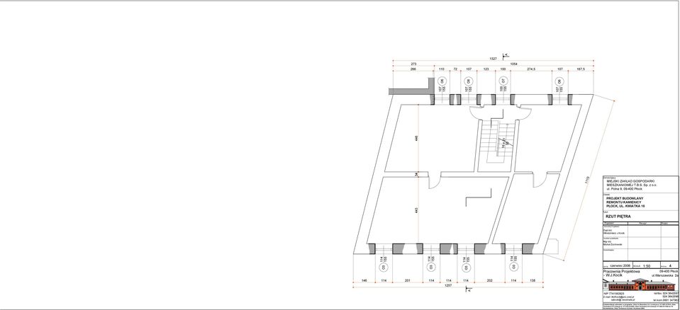 KWITK 0 RZUT PIĘTR systent projektanta: 46 4 55 4 55 4 0 4 4 4 0 4 8 57 4 55 4 55 DTE: czerwiec 006 SCLE: :50 RYS Nr : 4 ul.