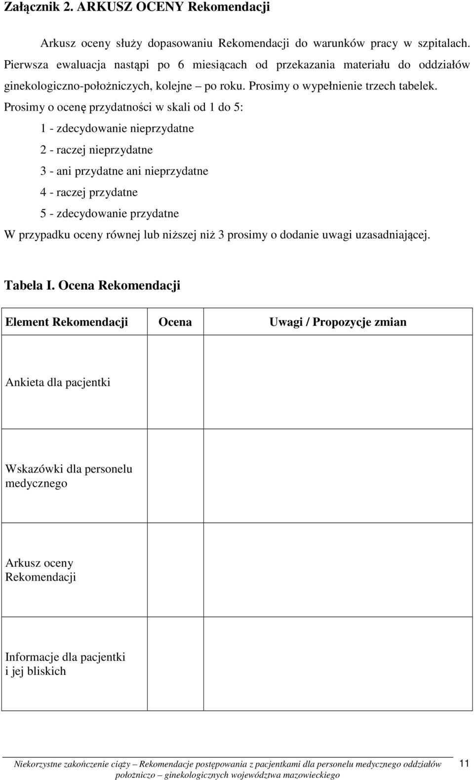 Prosimy o ocenę przydatności w skali od 1 do 5: 1 - zdecydowanie nieprzydatne 2 - raczej nieprzydatne 3 - ani przydatne ani nieprzydatne 4 - raczej przydatne 5 - zdecydowanie przydatne W