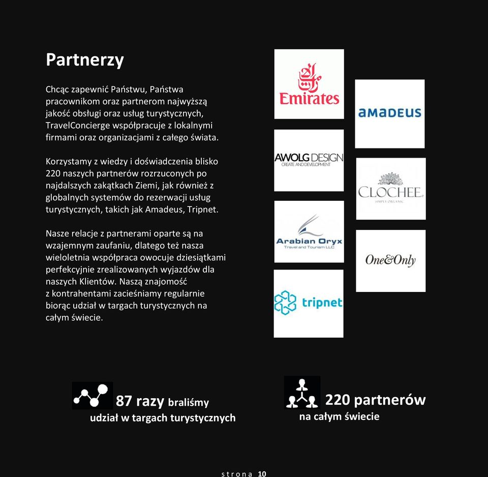 Korzystamy z wiedzy i doświadczenia blisko 220 naszych partnerów rozrzuconych po najdalszych zakątkach Ziemi, jak również z globalnych systemów do rezerwacji usług turystycznych, takich jak Amadeus,